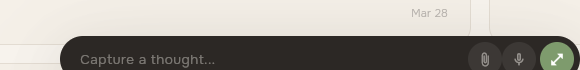 The floating capture bar pinned to the bottom of the screen